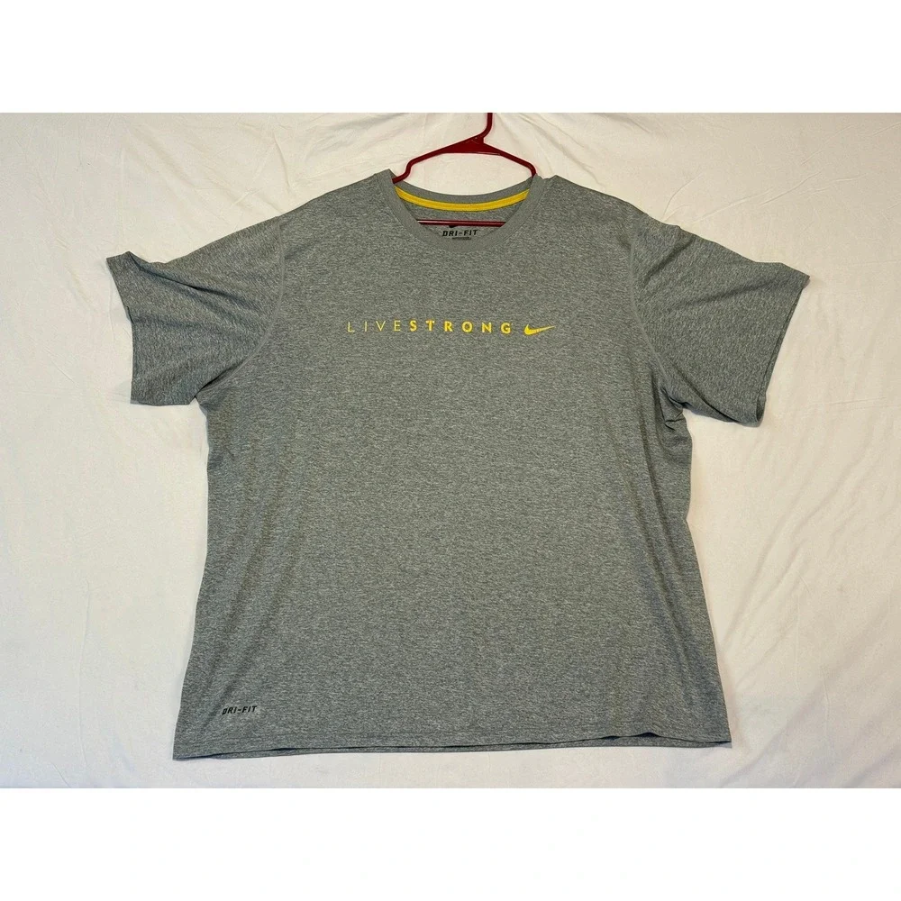 Nike Dri-FIT Livestrong Mens XXL Gray Heather Short Sleeve Training T-Shirt